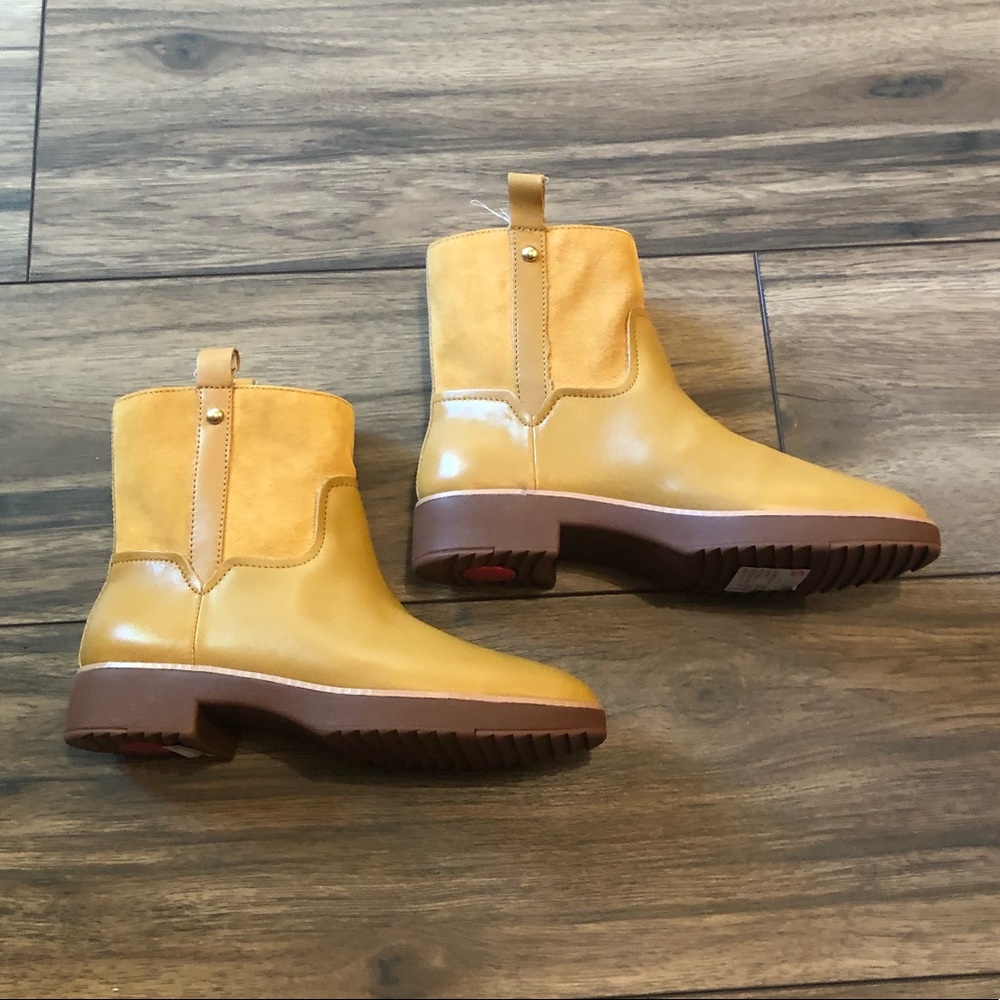 New Fitflop Signey Mixte Mustard Yellow Ankle Boots Y77-753 - Picture 4 of 7